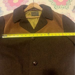 1950s Pendleton Coat brown wool and corduroy.